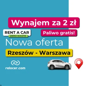 Wynajem samochodu do relokacji Rzeszów > Warszawa