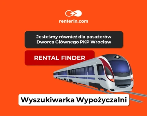Wyszukiwarka Wypożyczalni Renterin.com dla pasażerów dworca PKP we Wrocławiu